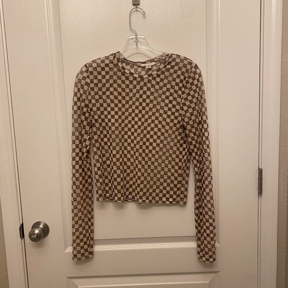 Full Tilt Mesh Checkered Top